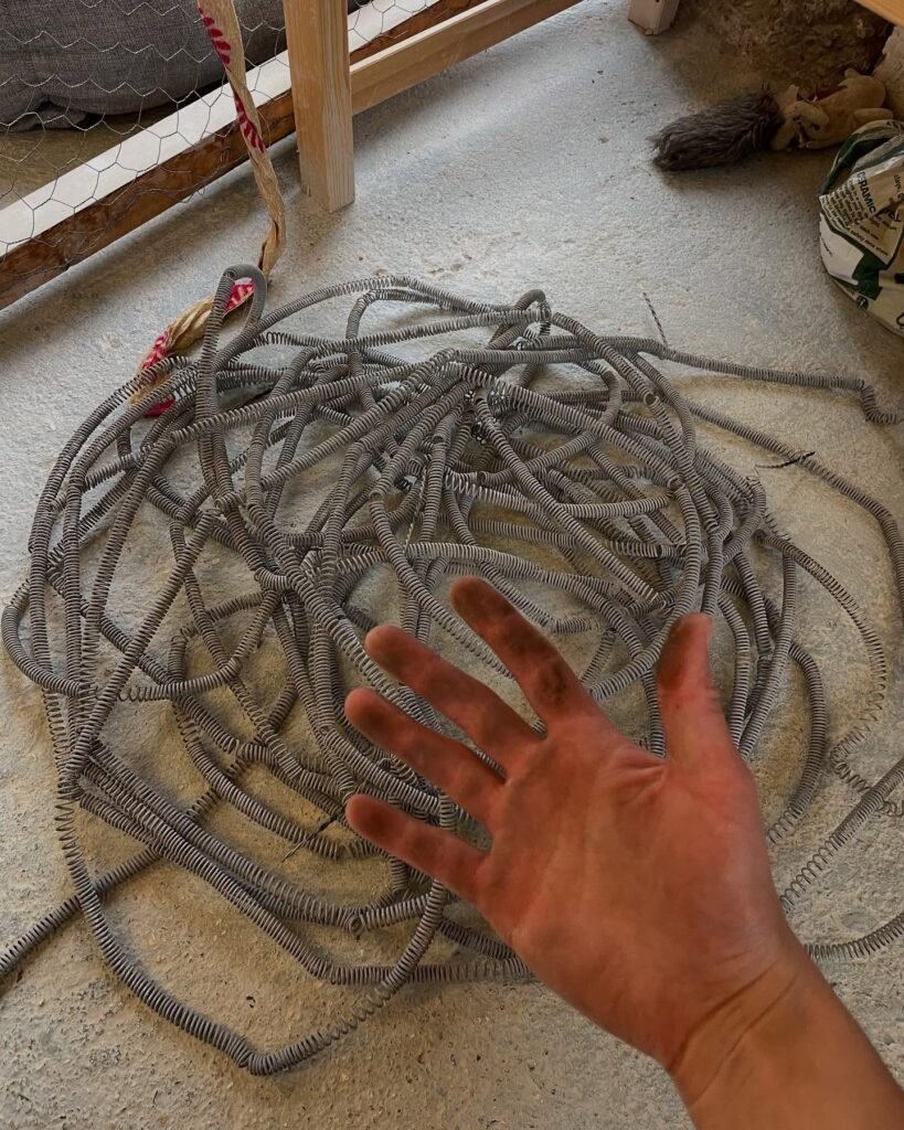 Electric pottery kiln elements showing signs of wear